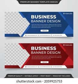 corporate web banner template with abstract style and modern layout