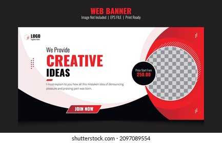 Corporate Web Banner Template. Business Agency Banner Design. Online ad banner. Website Banner, Thumbnail Design. 