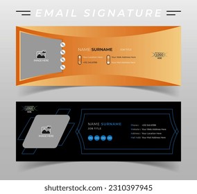 Corporate web email signature template design. Vector layout for business or web media cover.
