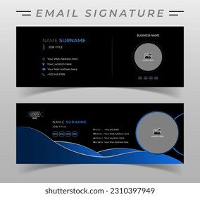 Corporate web email signature template design. Vector layout for business or web media cover.