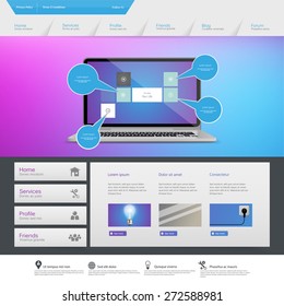 Corporate Website Template Design Vector Eps 10