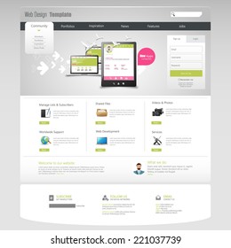 Corporate Website Template - eps10 Vector Design 