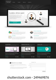Corporate Website Template, Professional Design. Vector Eps 10