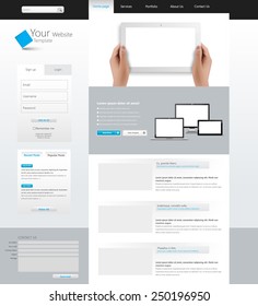 Corporate Website Template, Professional Design. Vector Eps 10