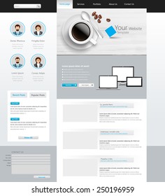 Corporate Website Template, Professional Design. Vector Eps 10