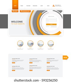 Corporate Website Template In Vector Format.