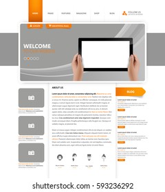 Corporate Website Template In Vector Format.