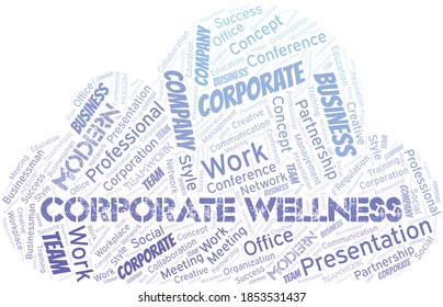 Corporate Wellness vector word cloud, made with text only.