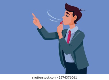 
Corporate Whistleblower Vector Concept Character Illustration
Employee witnessing illegal activity blowing the whistle on a company
