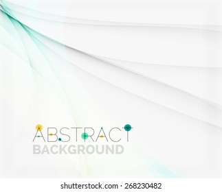Corporate white background with gentle flowing waves. Vector business or technology universal layout