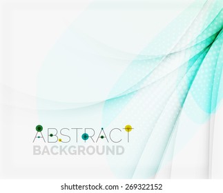 Corporate white background with gentle flowing waves. Vector business or technology universal layout