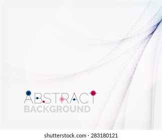 Corporate white background with gentle flowing waves. Vector business or technology universal layout