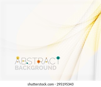 Corporate white background with gentle flowing waves. Vector business or technology universal layout
