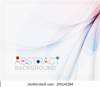 Corporate white background with gentle flowing waves. Vector business or technology universal layout