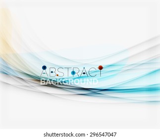 Corporate white background with gentle flowing waves. Vector business or technology universal layout