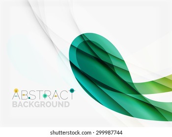 Corporate white background with gentle flowing waves. Vector business or technology universal layout