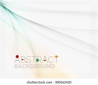 Corporate white background with gentle flowing waves. Vector business or technology universal layout