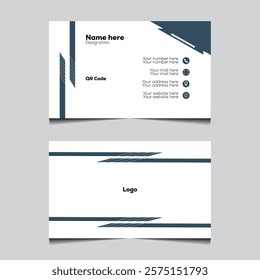 Corporate white business card mockup and template.