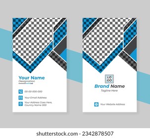 Corporate White Business Card Template Design With Image