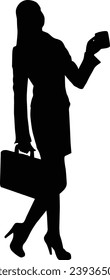 Corporate woman silhouette, official women vector