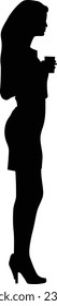 Corporate woman silhouette, official women vector