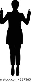 Corporate woman silhouette, official women vector