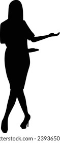 Corporate woman silhouette, official women vector