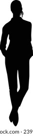 Corporate woman silhouette, official women vector