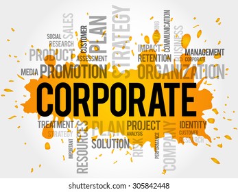 CORPORATE word cloud, business concept