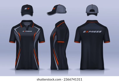 Corporate Work Shirts,t-shirt and cap templates design. uniform for company.