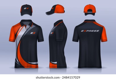 Corporate Work Shirts,t-shirt and cap templates design. uniform for company.