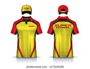 Corporate Work Shirts,t-shirt polo and cap templates design. uniform for company.