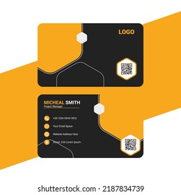 Corporate Yellow And Black Business Card Template