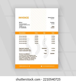 corporate yellow business invoice template