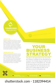 Corporate yellow flyer design. Vector illustration.