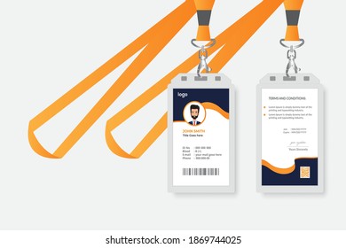 Corporate yellow id card design template