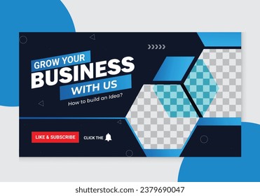 Corporate youtube thumbnail for Business ideas and tips youtube thumbnail banner template, fully customizable.