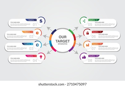 Una Plantilla de infografía de estilo corporativo con gráficos de datos estructurados, líneas de tiempo y gráficos adecuados para informes, análisis y presentaciones comerciales.