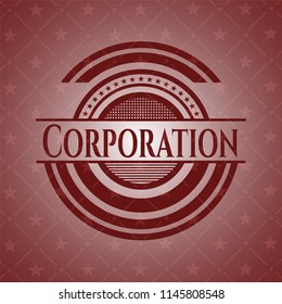 Corporation badge with red background