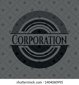 Corporation dark emblem. Vector Illustration. Detailed.