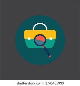 Corporation icon design with shopping search 