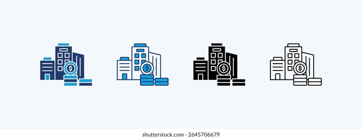 Corporation Icon Set Multiple Style Collection