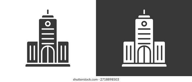 Colección De Vector Del Conjunto Del Icono De La Corporación Aislada En Blanco Y Negro