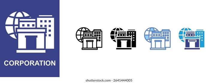 corporation icon sets with five styles
