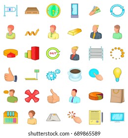 Corporation icons set. Cartoon style of 36 corporation vector icons for web isolated on white background