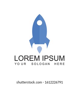 Corporation logo design with rocket