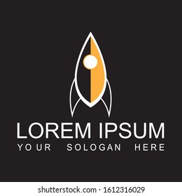 Corporation logo design with rocket