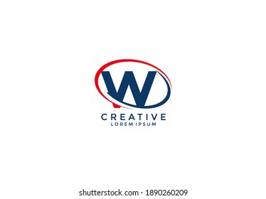 corporation logo letter W Swoosh Vector