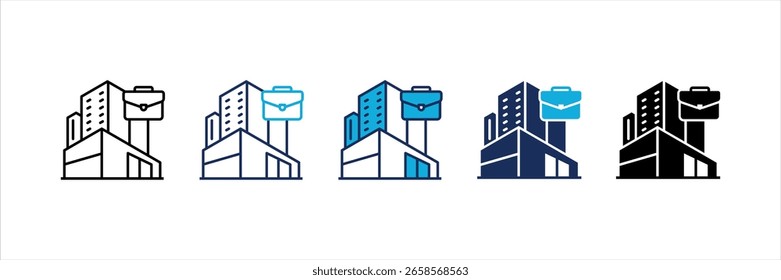 Conjunto de iconos de estilo múltiple de la corporación