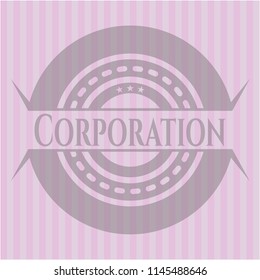 Corporation pink emblem